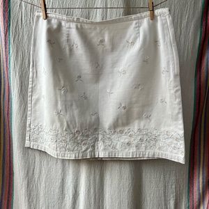J. Crew 100% Cotton Embroidered Floral Skirt Size 14